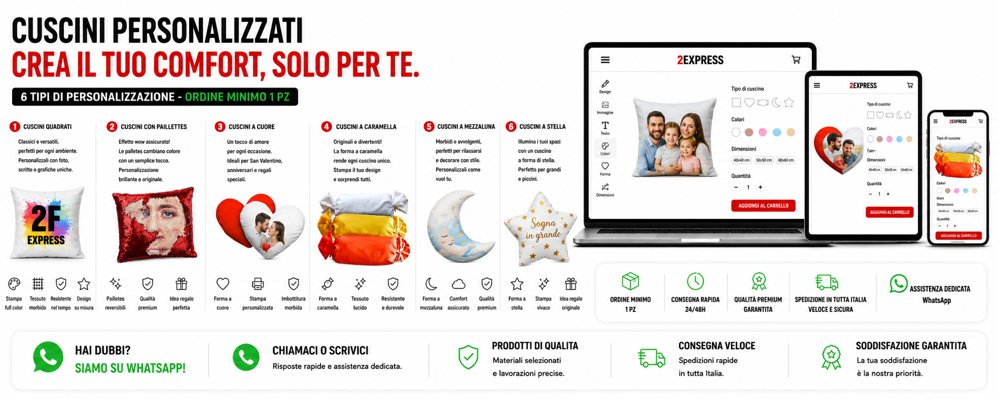 cuscini personalizzati milano 2express