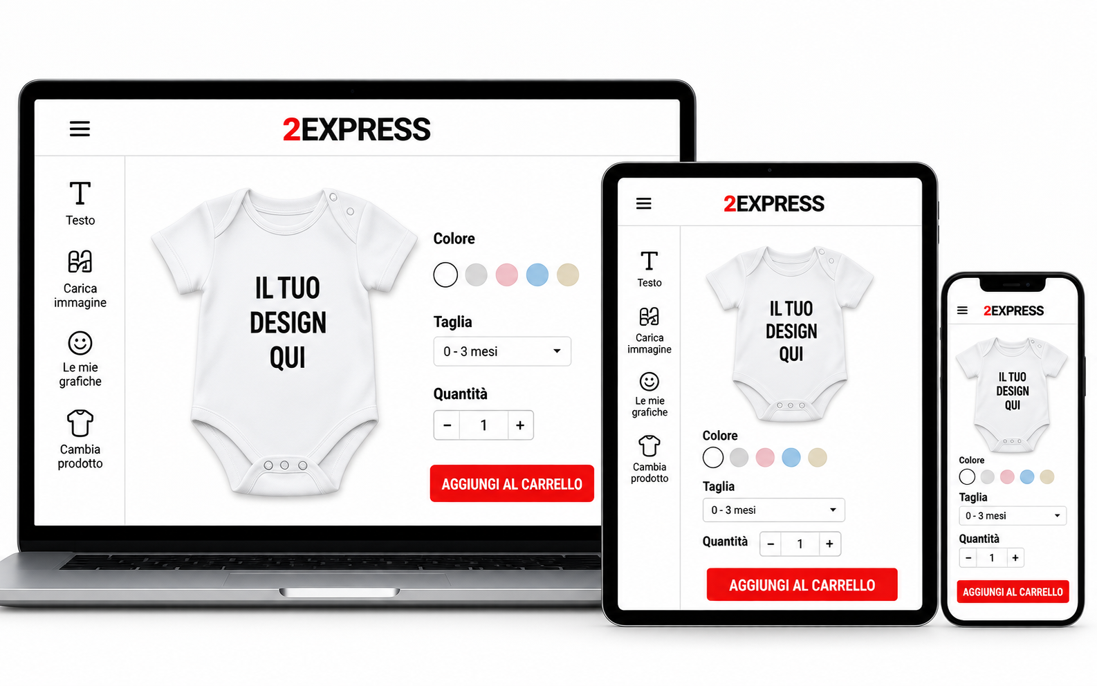 Body personalizzati Milano - configuratore online per personalizzare il body
