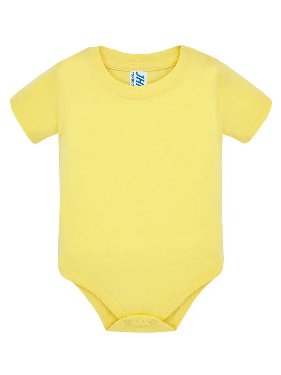 Body neonato in 100% cotone 170 g Giallo chiaro Body neonato in 100% cotone 170 g Giallo chiaro