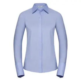 Camicia donna manica lunga comoda 130 g Azzurro cielo brillante