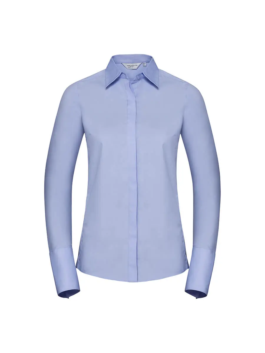 Camicia donna manica lunga comoda 130 g Azzurro cielo brillante Camicia donna manica lunga comoda 130 g Azzurro cielo brillante
