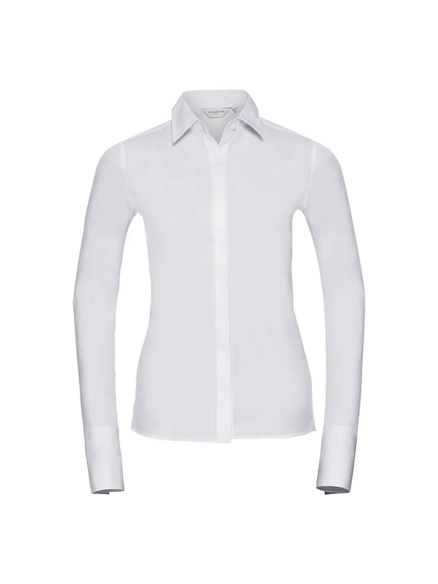 Camicia donna manica lunga comoda 130 g Bianco Camicia donna manica lunga comoda 130 g Bianco