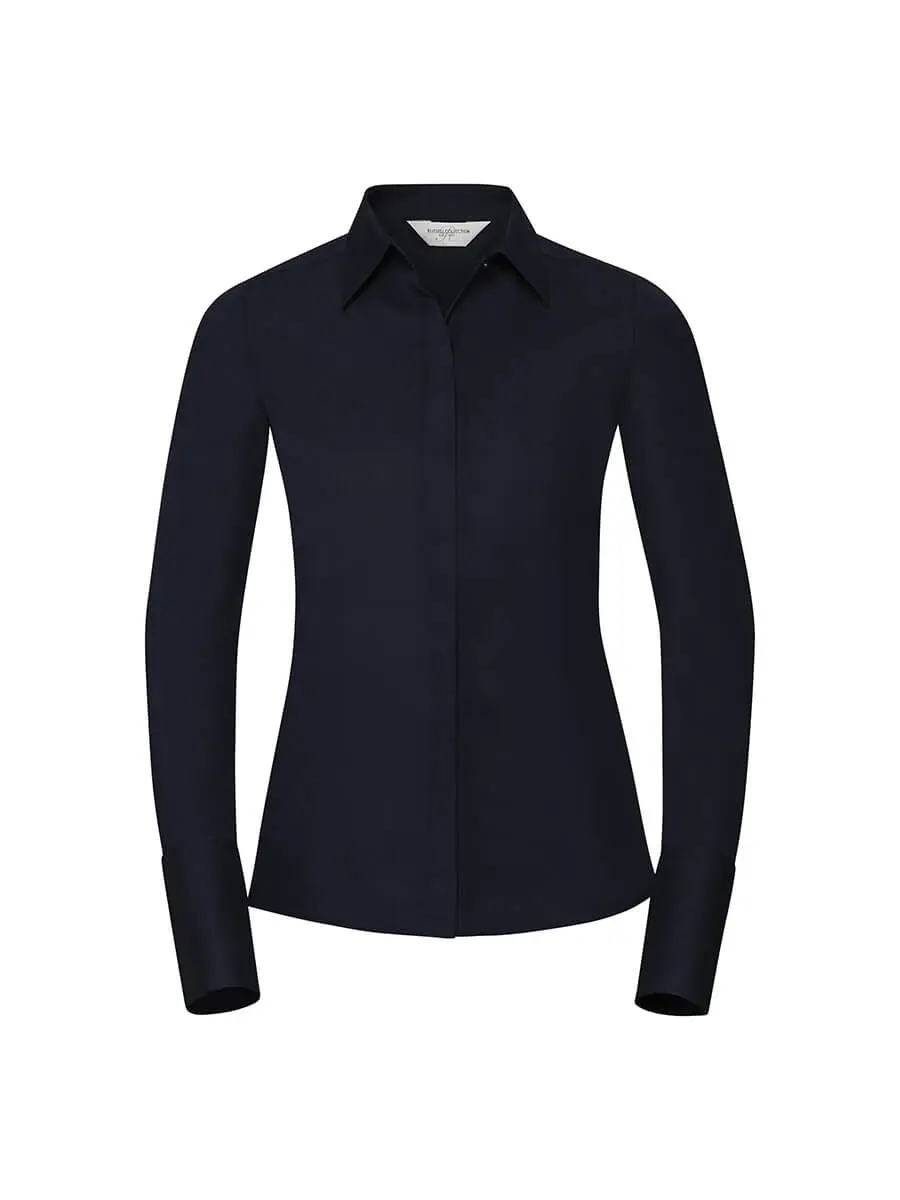 Camicia donna manica lunga comoda 130 g Blu navy brillante Camicia donna manica lunga comoda 130 g Blu navy brillante