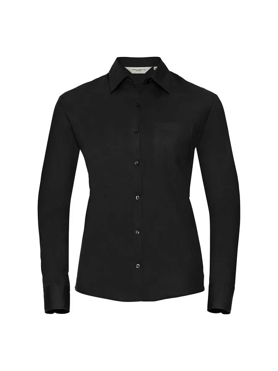 Camicia donna manica lunga in 100% cotone 125 g Nero Camicia donna manica lunga in 100% cotone 125 g Nero