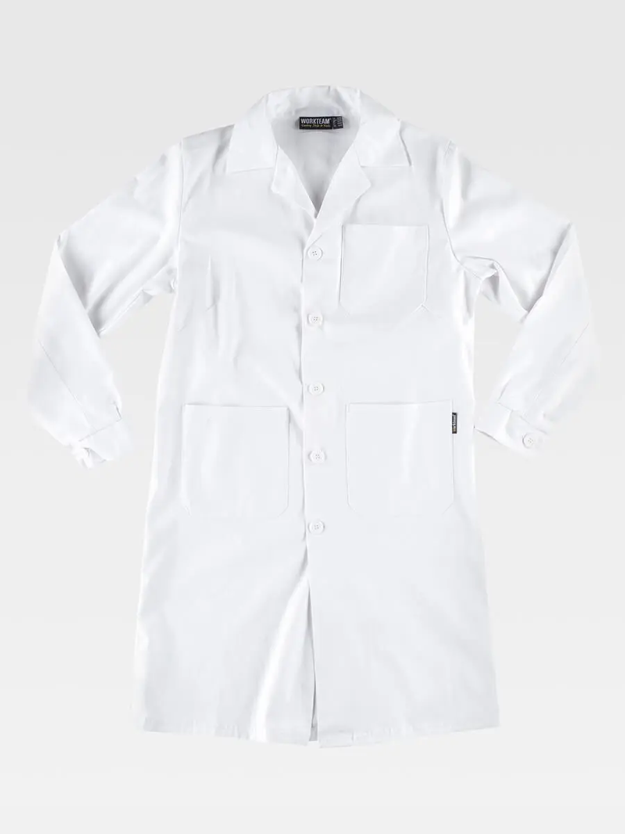 Camicia donna manica lunga in 100% cotone 200 g Bianco Camicia donna manica lunga in 100% cotone 200 g Bianco