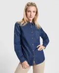 Camicia unisex manica lunga slim fit 210 g