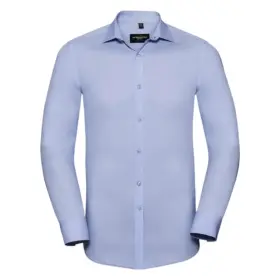 Camicia uomo manica lunga comoda 130 g Azzurro cielo brillante