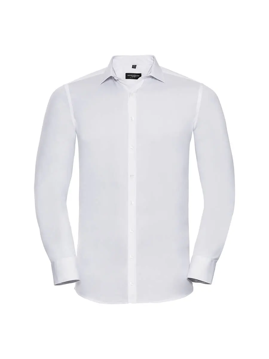 Camicia uomo manica lunga comoda 130 g Bianco Camicia uomo manica lunga comoda 130 g Bianco