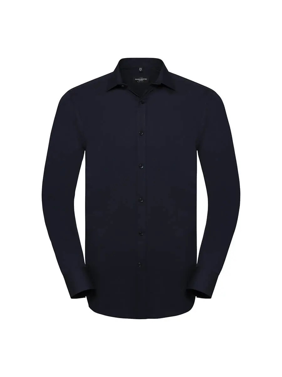Camicia uomo manica lunga comoda 130 g Blu navy brillante Camicia uomo manica lunga comoda 130 g Blu navy brillante