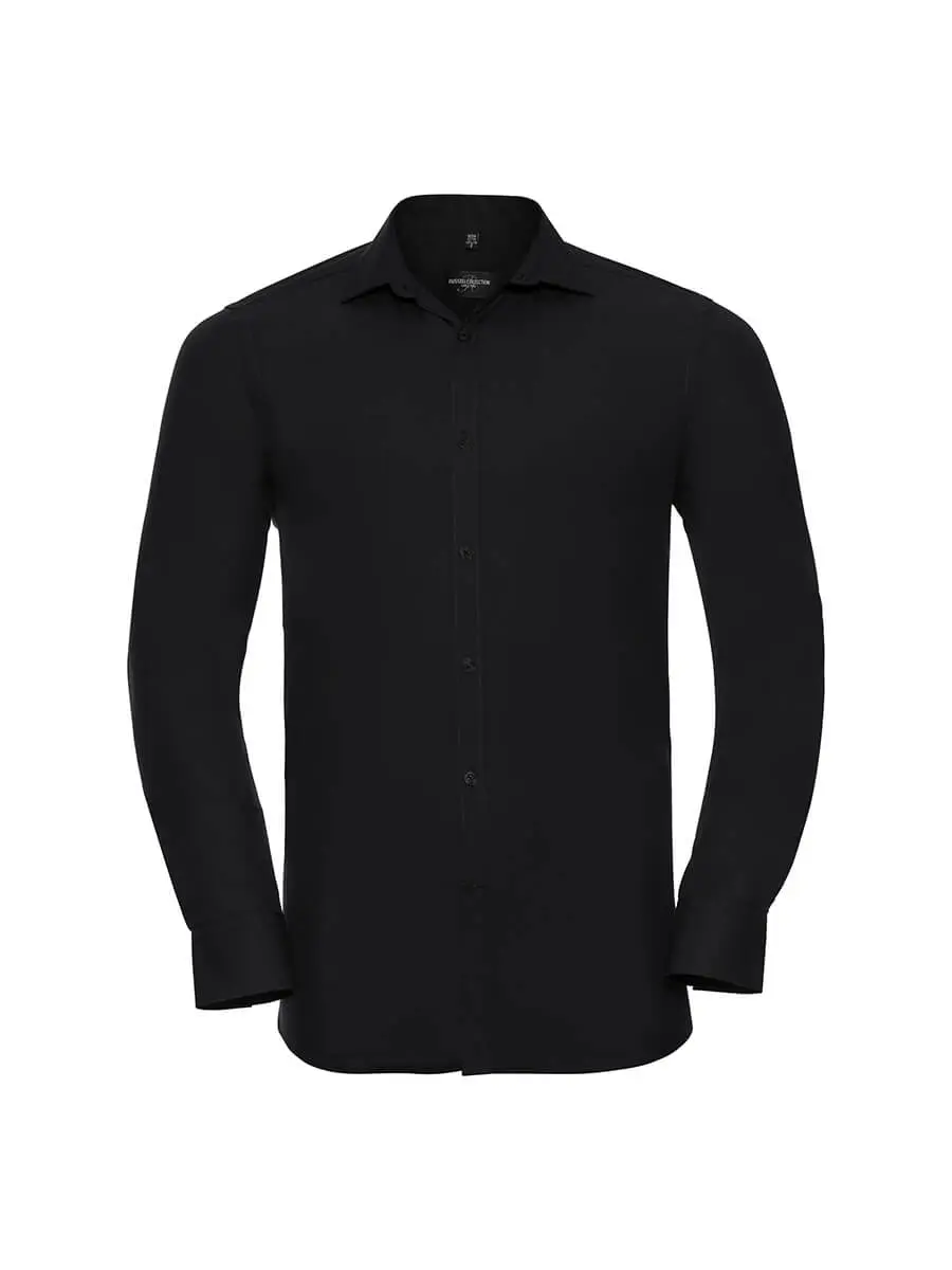 Camicia uomo manica lunga comoda 130 g Nero Camicia uomo manica lunga comoda 130 g Nero