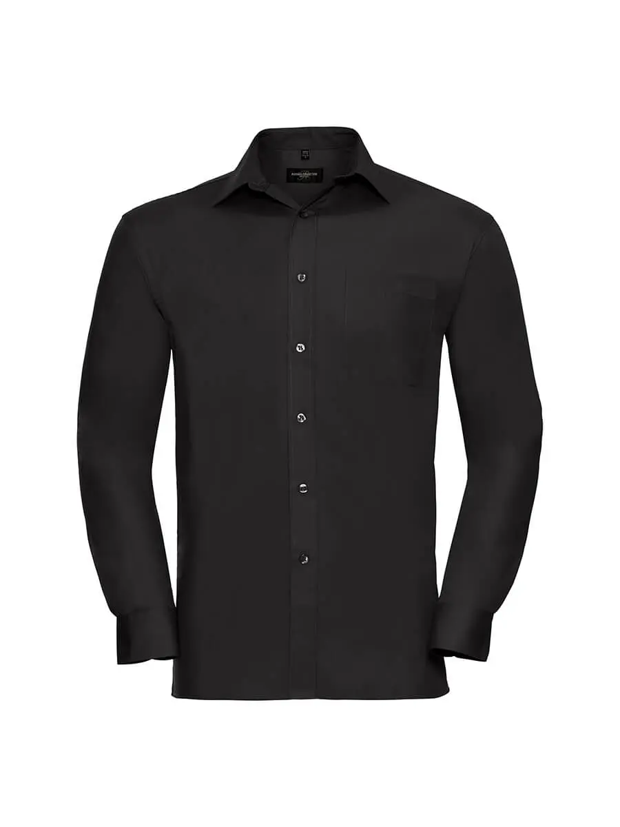Camicia uomo manica lunga in 100% cotone 125 g Nero Camicia uomo manica lunga in 100% cotone 125 g Nero