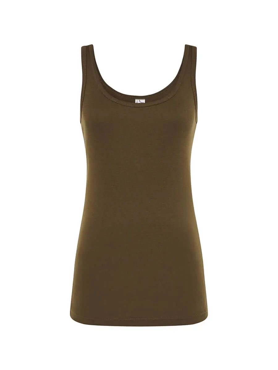 Canotta donna slim fit in 100% cotone 160 g Kaki Canotta donna slim fit in 100% cotone 160 g Kaki