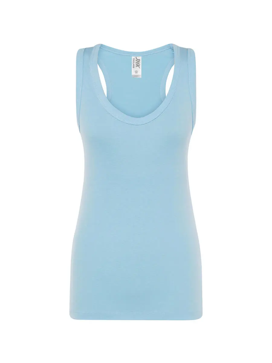 Canotta donna slim fit in 100% cotone 200 g Azzurro cielo Canotta donna slim fit in 100% cotone 200 g Azzurro cielo