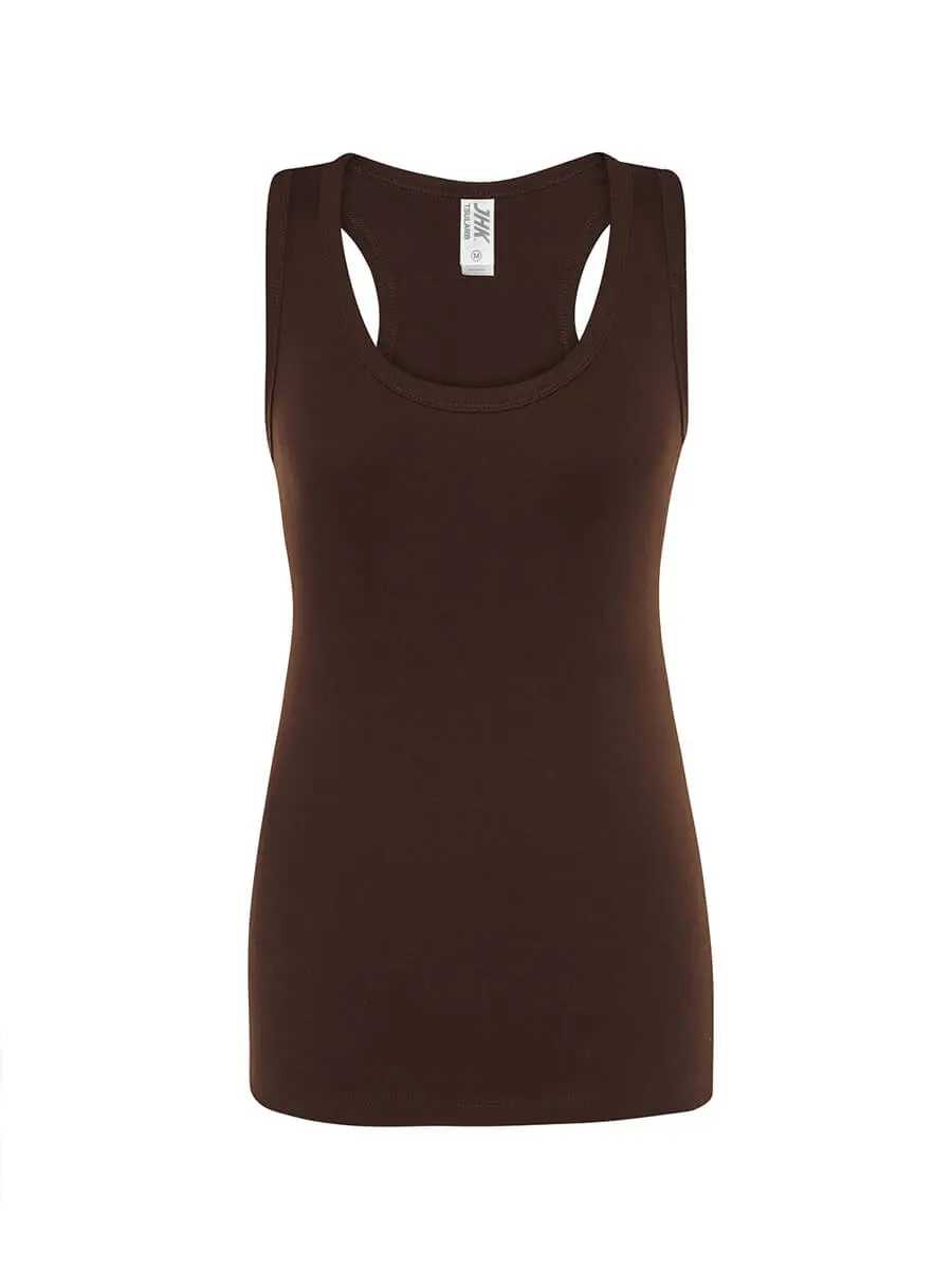 Canotta donna slim fit in 100% cotone 200 g Cioccolato Canotta donna slim fit in 100% cotone 200 g Cioccolato