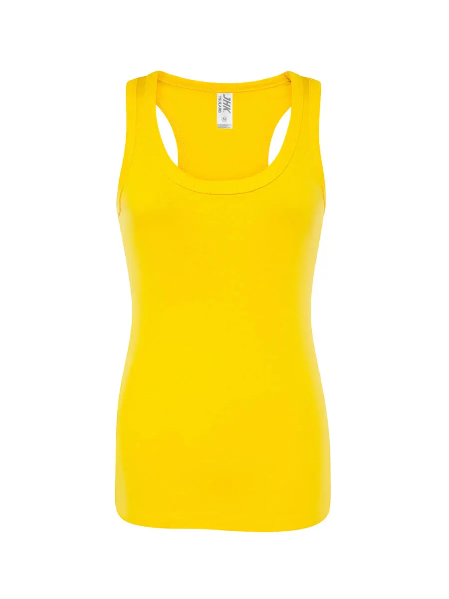 Canotta donna slim fit in 100% cotone 200 g Giallo oro Canotta donna slim fit in 100% cotone 200 g Giallo oro