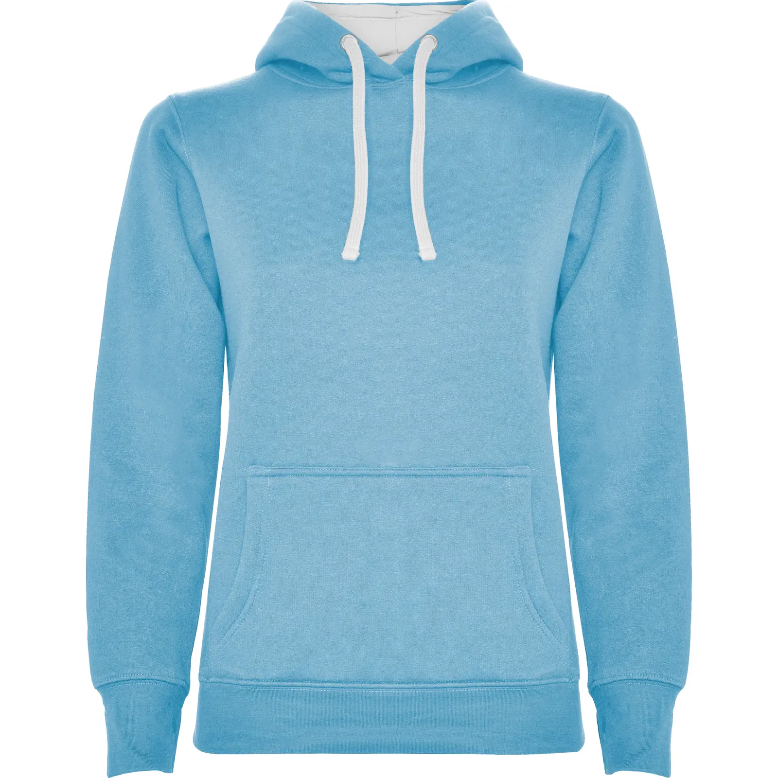 Felpa con cappuccio donna in 100% cotone 280 g Azzurro cielo/Bianco Felpa con cappuccio donna in 100% cotone 280 g Azzurro cielo/Bianco