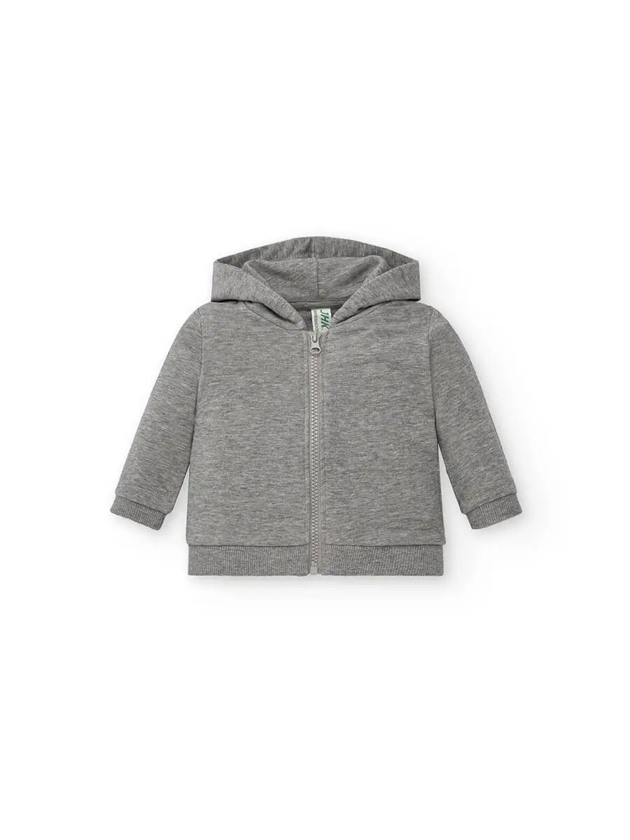 Felpa con cappuccio neonato 260 g Grigio melange Felpa con cappuccio neonato 260 g Grigio melange