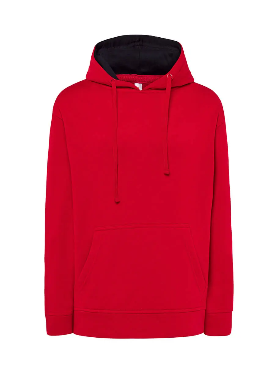 Felpa con cappuccio unisex 265 g – 2E16KLU2F Rosso/Blu navy Felpa con cappuccio unisex 265 g – 2E16KLU2F Rosso/Blu navy
