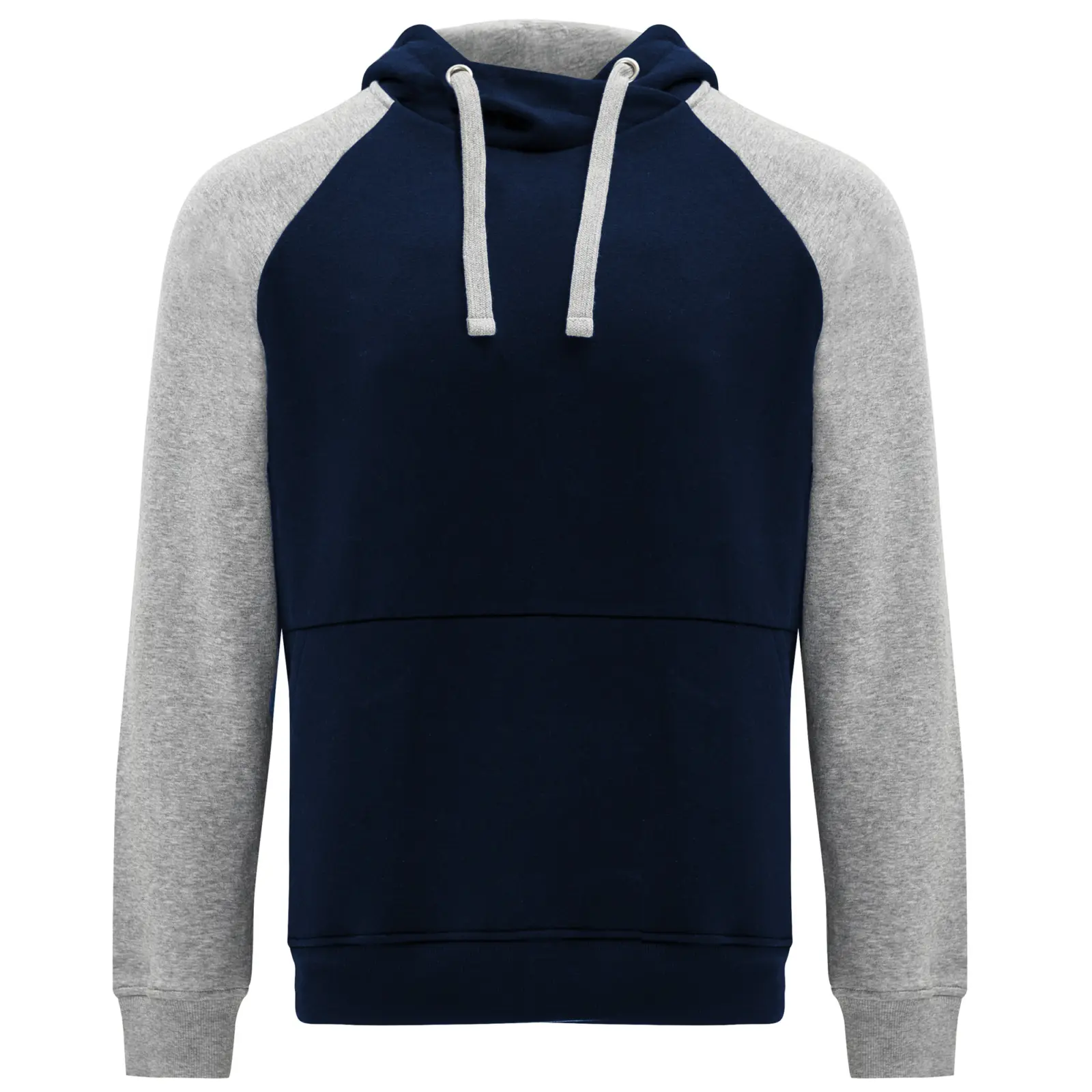 Felpa con cappuccio unisex in 100% cotone 280 g Blu navy/Grigio melange Felpa con cappuccio unisex in 100% cotone 280 g Blu navy/Grigio melange