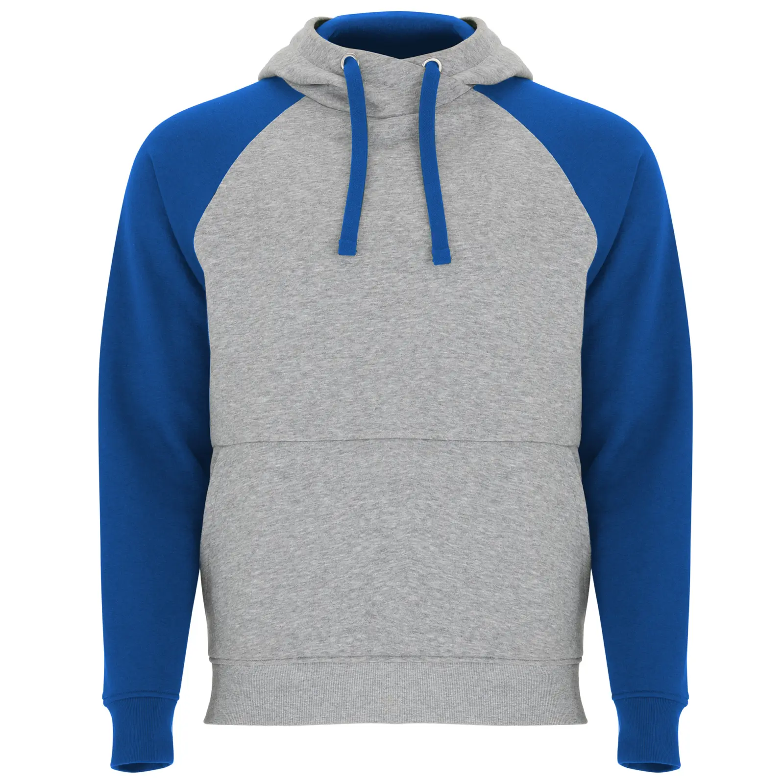 Felpa con cappuccio unisex in 100% cotone 280 g Grigio melange/Blu royal Felpa con cappuccio unisex in 100% cotone 280 g Grigio melange/Blu royal