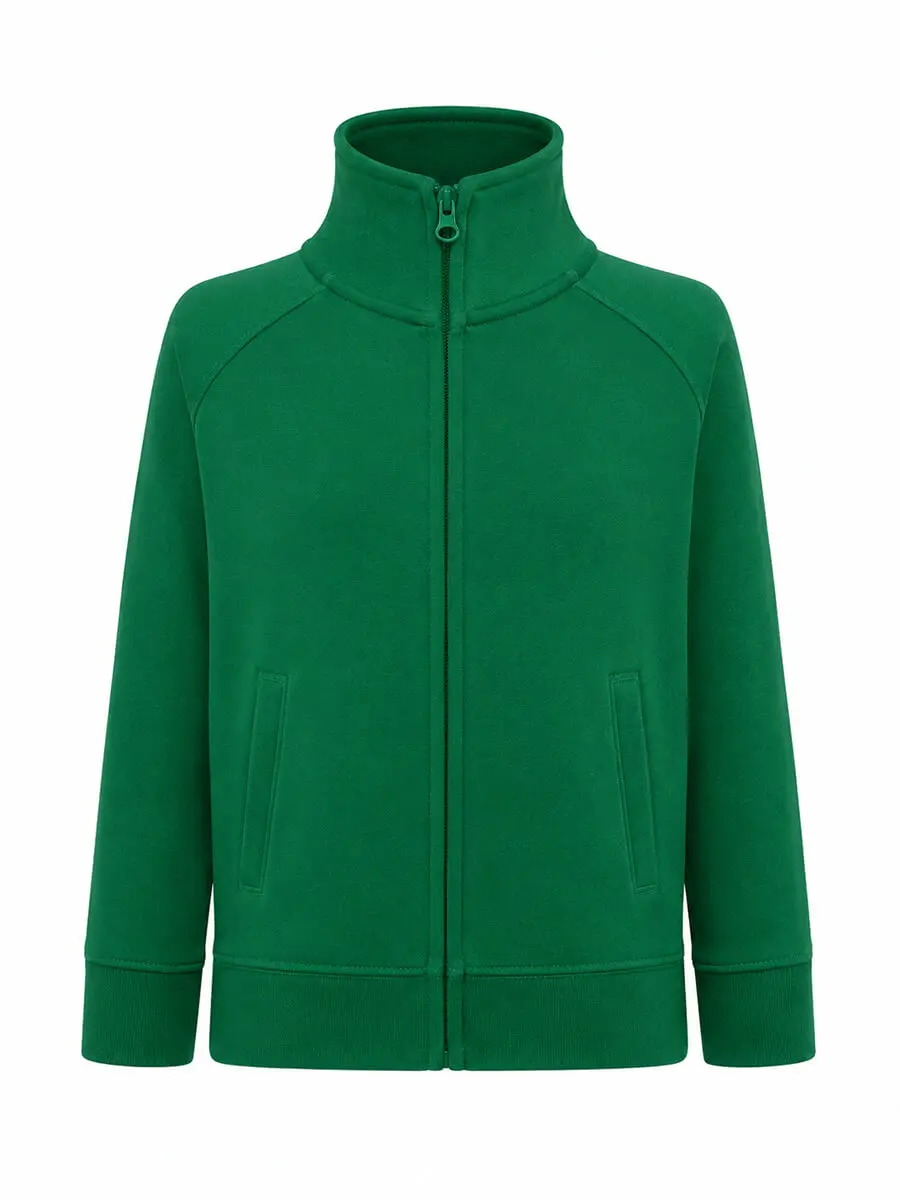 Felpa con zip bambino 240 g Verde prato Felpa con zip bambino 240 g Verde prato