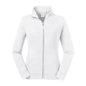 Felpa con zip donna 280 g Bianco