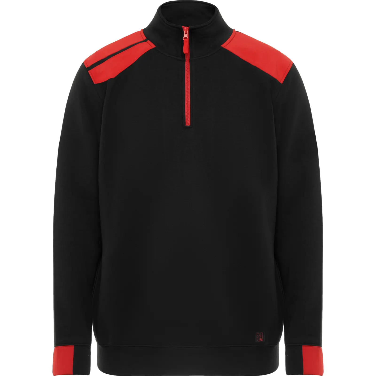 Felpa con zip uomo 280 g Nero/Rosso Felpa con zip uomo 280 g Nero/Rosso