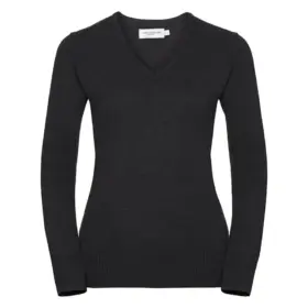 Maglione donna scollo a v 275 g Antracite melange