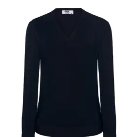 Maglione donna scollo a v slim fit 300 g Blu navy