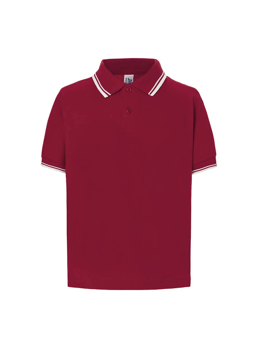 Polo bambino in 100% cotone 210 g – 2E3QYVX0X Bordeaux/Bianco Polo bambino in 100% cotone 210 g – 2E3QYVX0X Bordeaux/Bianco