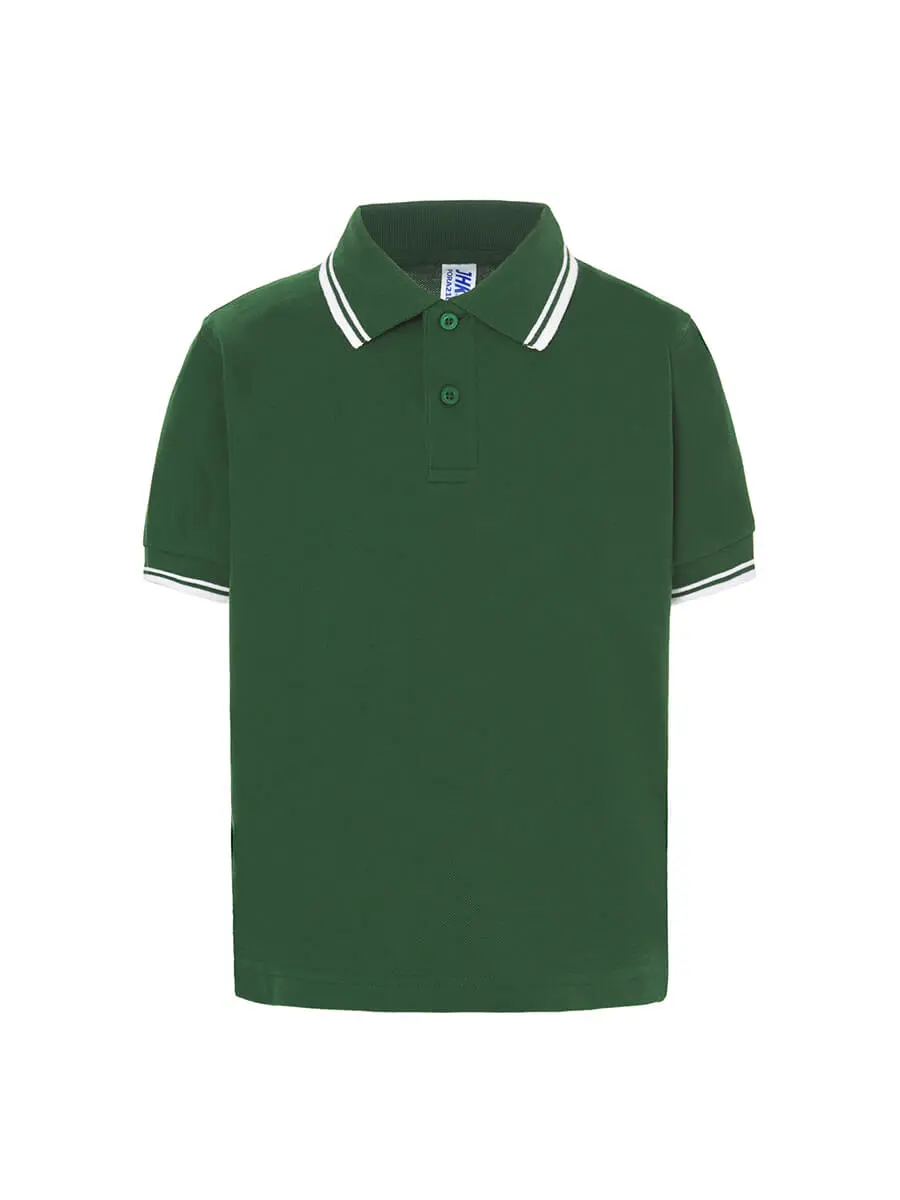 Polo bambino in 100% cotone 210 g – 2E3QYVX0X Verde bottiglia/Bianco Polo bambino in 100% cotone 210 g – 2E3QYVX0X Verde bottiglia/Bianco