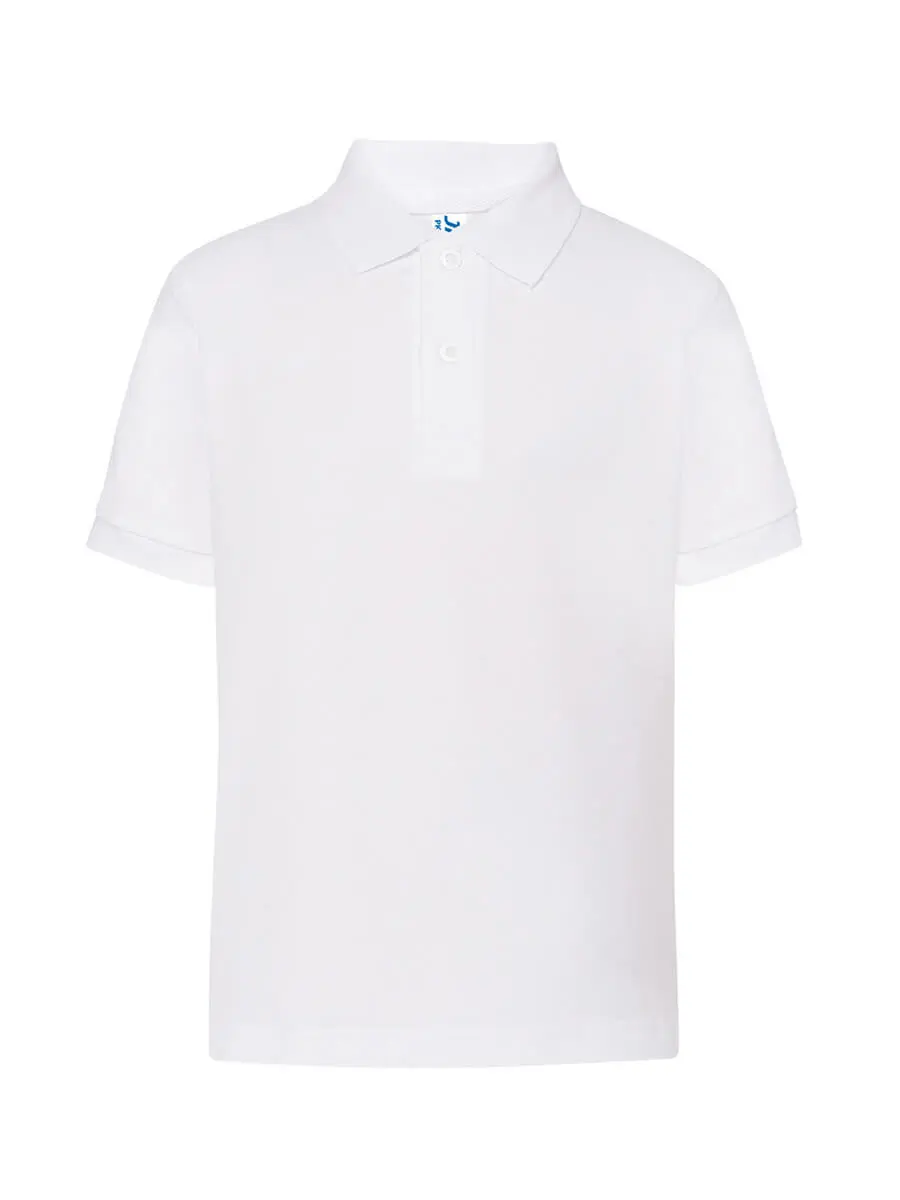 Polo bambino in 100% cotone 210 g Bianco Polo bambino in 100% cotone 210 g Bianco