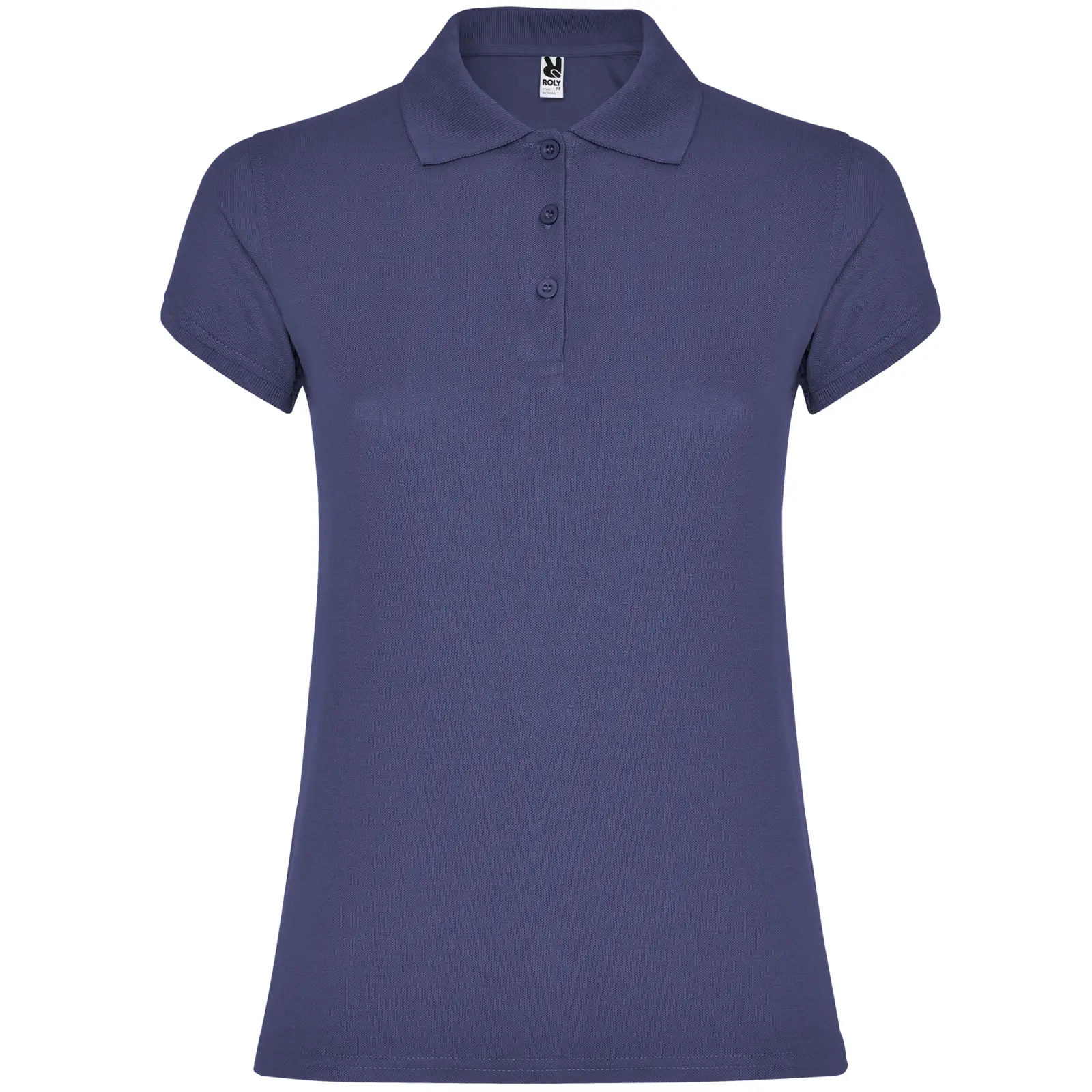 Polo donna slim fit in 100% cotone 200 g Blu denim Polo donna slim fit in 100% cotone 200 g Blu denim