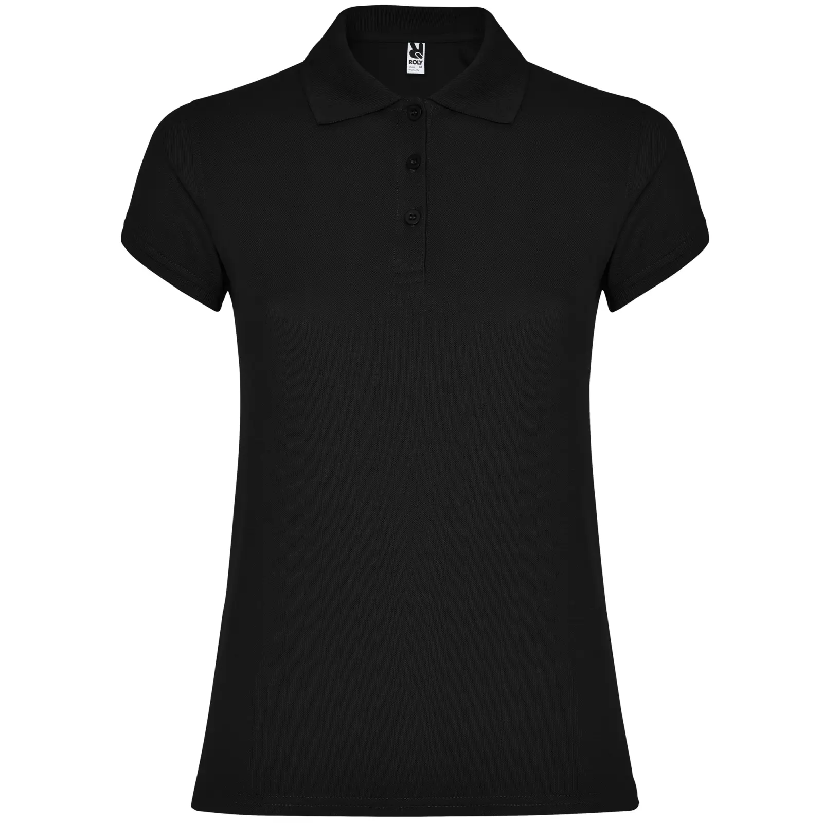 Polo donna slim fit in 100% cotone 200 g Nero Polo donna slim fit in 100% cotone 200 g Nero
