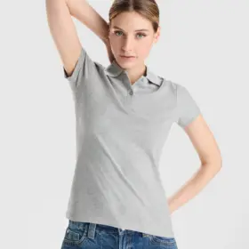 Polo donna slim fit in cotone organico 210 g