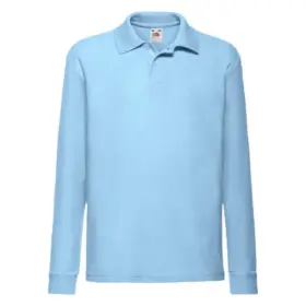 Polo manica lunga bambino 180 g Azzurro cielo