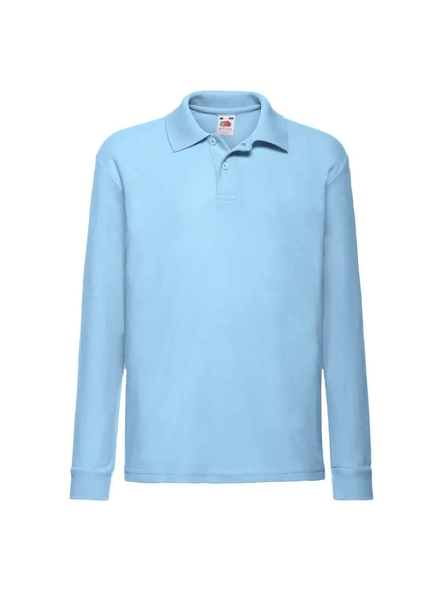 Polo manica lunga bambino 180 g Azzurro cielo Polo manica lunga bambino 180 g Azzurro cielo