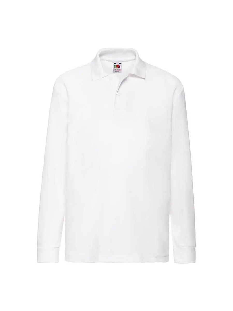 Polo manica lunga bambino 180 g Bianco Polo manica lunga bambino 180 g Bianco