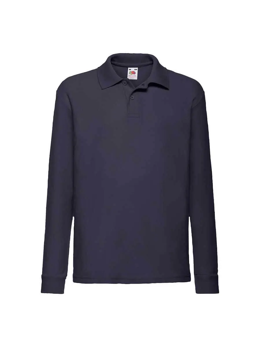 Polo manica lunga bambino 180 g Blu navy Polo manica lunga bambino 180 g Blu navy