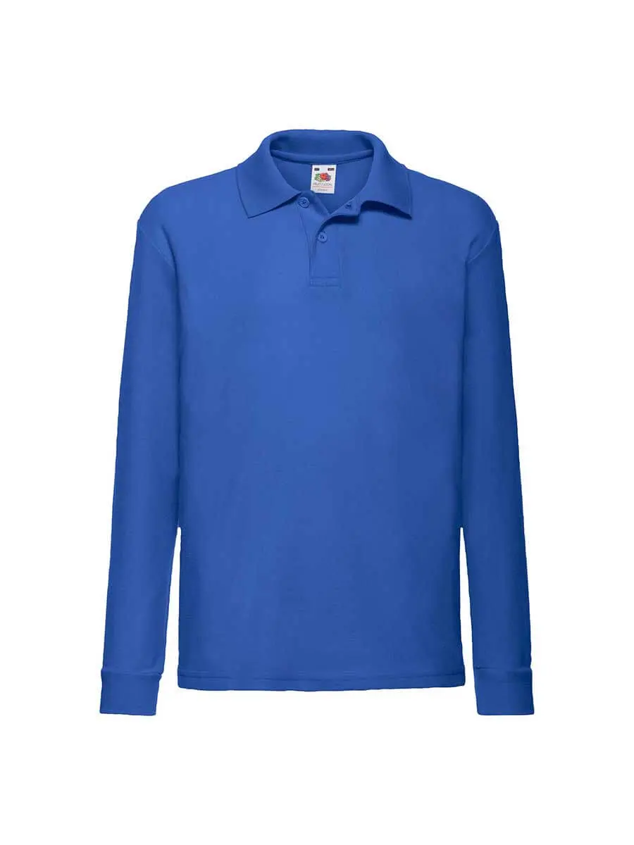 Polo manica lunga bambino 180 g Blu royal Polo manica lunga bambino 180 g Blu royal