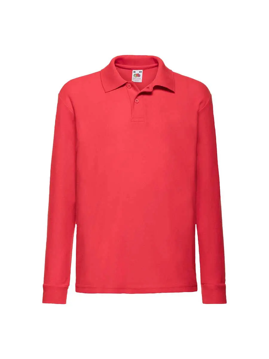 Polo manica lunga bambino 180 g Rosso Polo manica lunga bambino 180 g Rosso