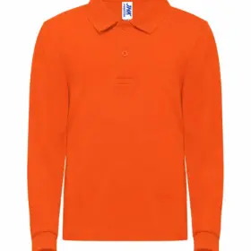 Polo manica lunga bambino in 100% cotone 210 g Arancione
