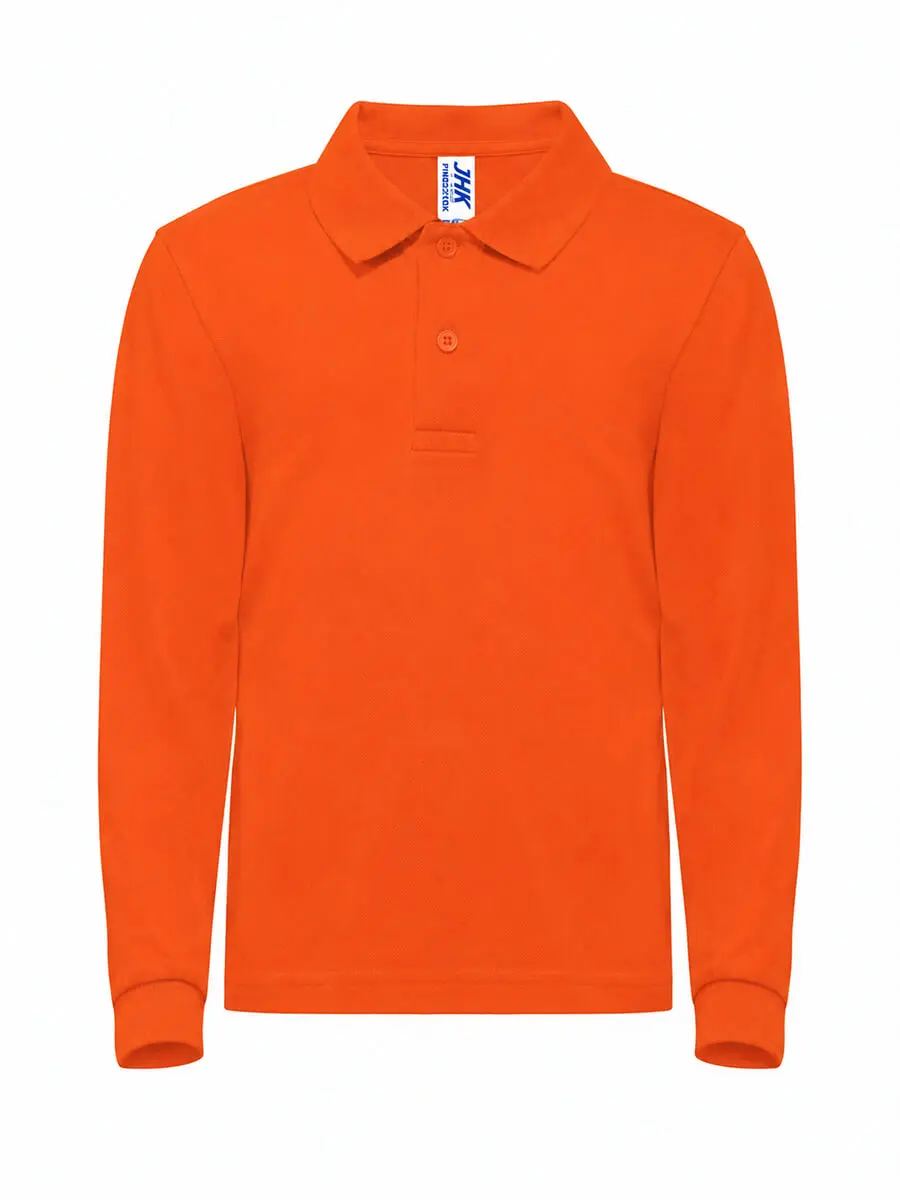 Polo manica lunga bambino in 100% cotone 210 g Arancione Polo manica lunga bambino in 100% cotone 210 g Arancione