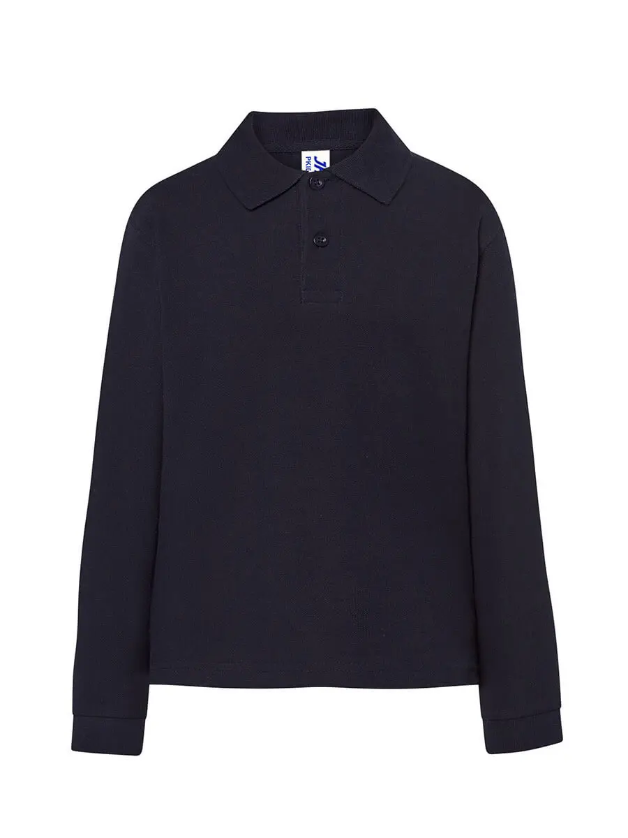Polo manica lunga bambino in 100% cotone 210 g Blu navy Polo manica lunga bambino in 100% cotone 210 g Blu navy