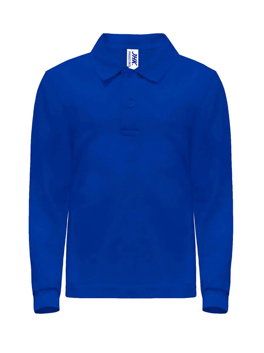 Polo manica lunga bambino in 100% cotone 210 g Blu royal Polo manica lunga bambino in 100% cotone 210 g Blu royal