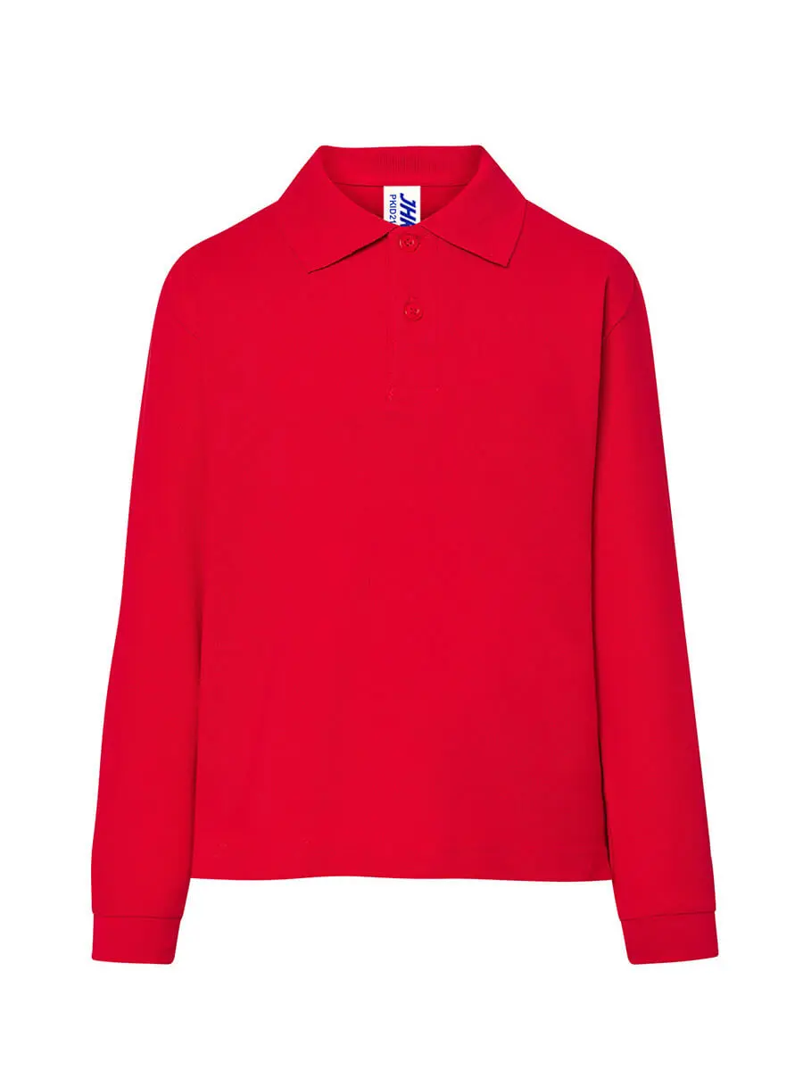 Polo manica lunga bambino in 100% cotone 210 g Rosso Polo manica lunga bambino in 100% cotone 210 g Rosso