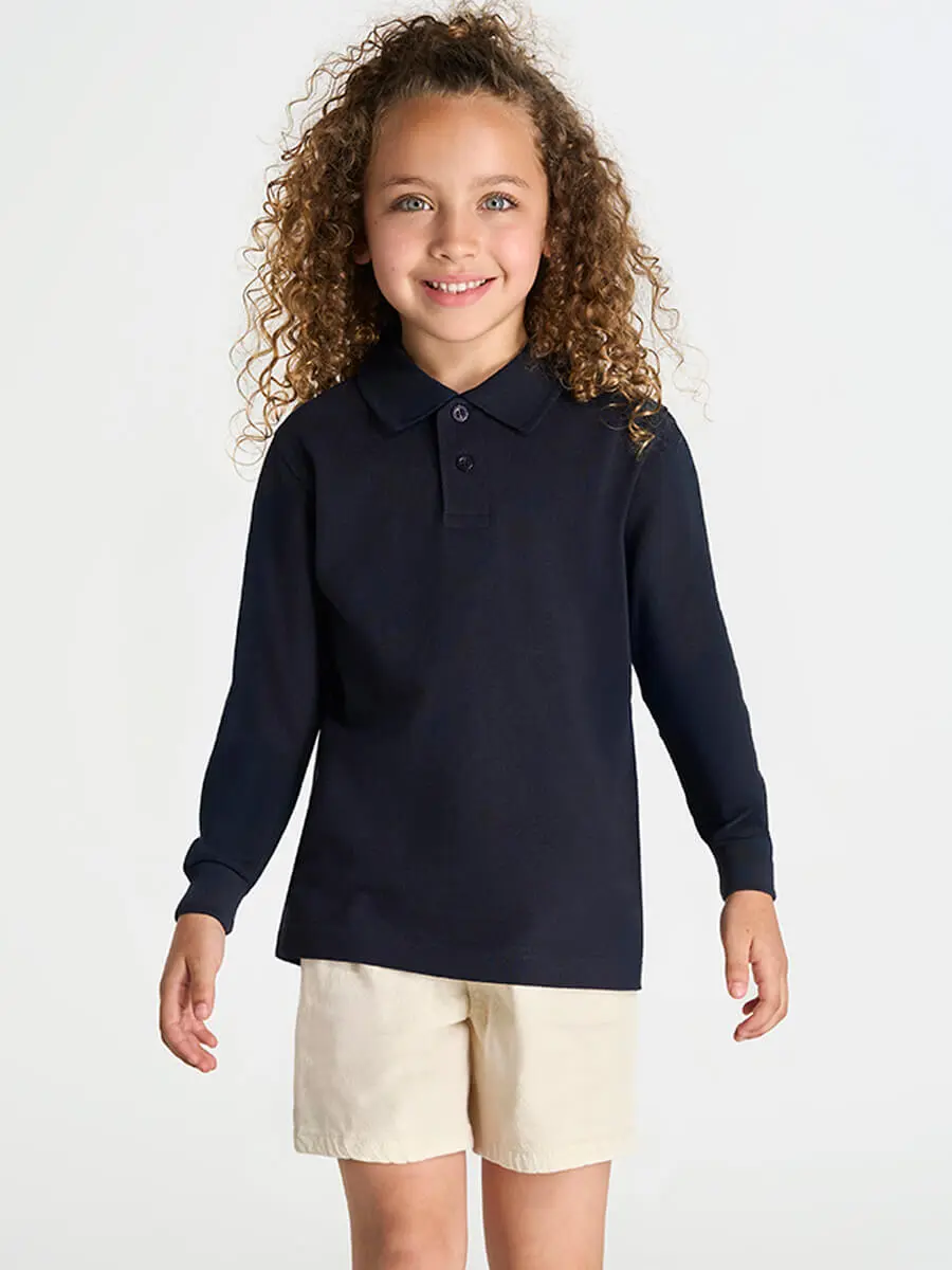 Polo manica lunga bambino in 100% cotone 210 g Polo manica lunga bambino in 100% cotone 210 g