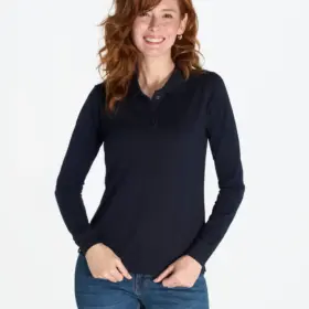 Polo manica lunga donna in 100% cotone 200 g