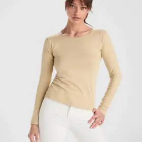 Polo manica lunga donna slim fit in 100% cotone 160 g