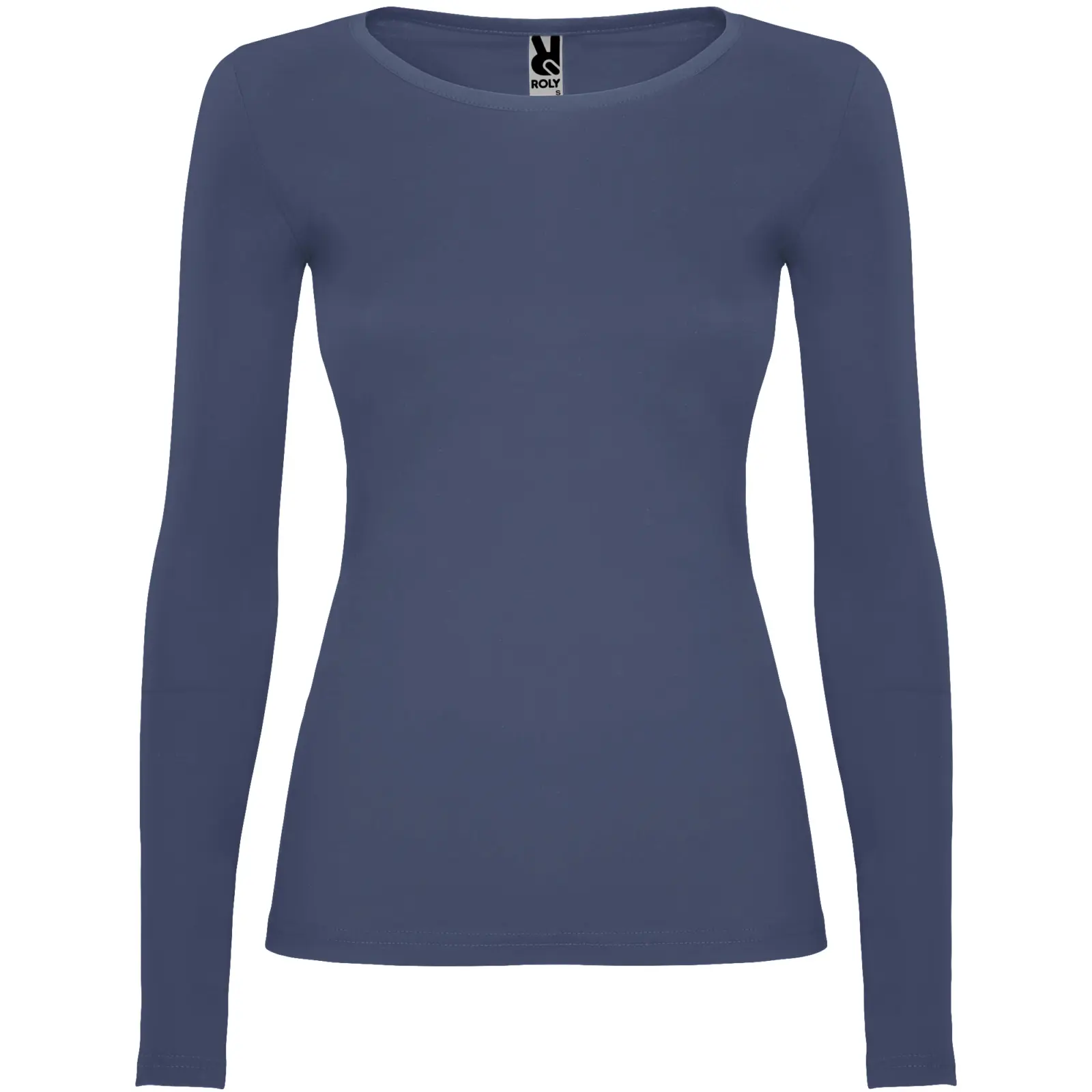 Polo manica lunga donna slim fit in 100% cotone 160 g Blu denim Polo manica lunga donna slim fit in 100% cotone 160 g Blu denim